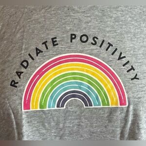 Gray T-Shirt with Rainbow Design
